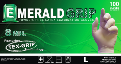 100/Box Emerald Grip High-Risk Latex Exam GlovesHeavyDuty All-purpose8Mil 680304