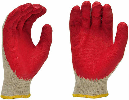 300Pairs/Case WHOLESALE Red Latex Rubber Palm Coated Work Safety Gloves