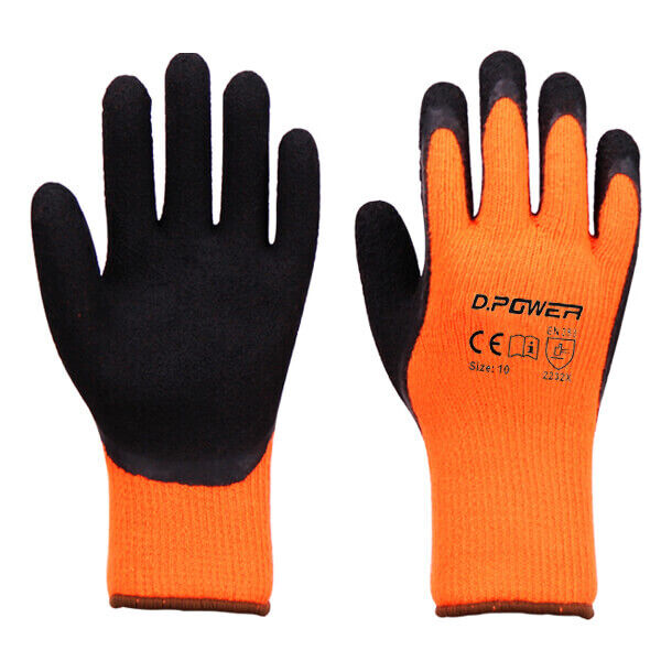 Better Grip Safety Winter Double Lining Knit Latex Dip Nylon Work Gloves 6Prs/PK