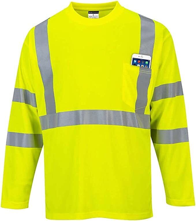 Hi-Vis Long Sleeved T-Shirt Viz Visibility Reflective Safety Work 1 Pack L34