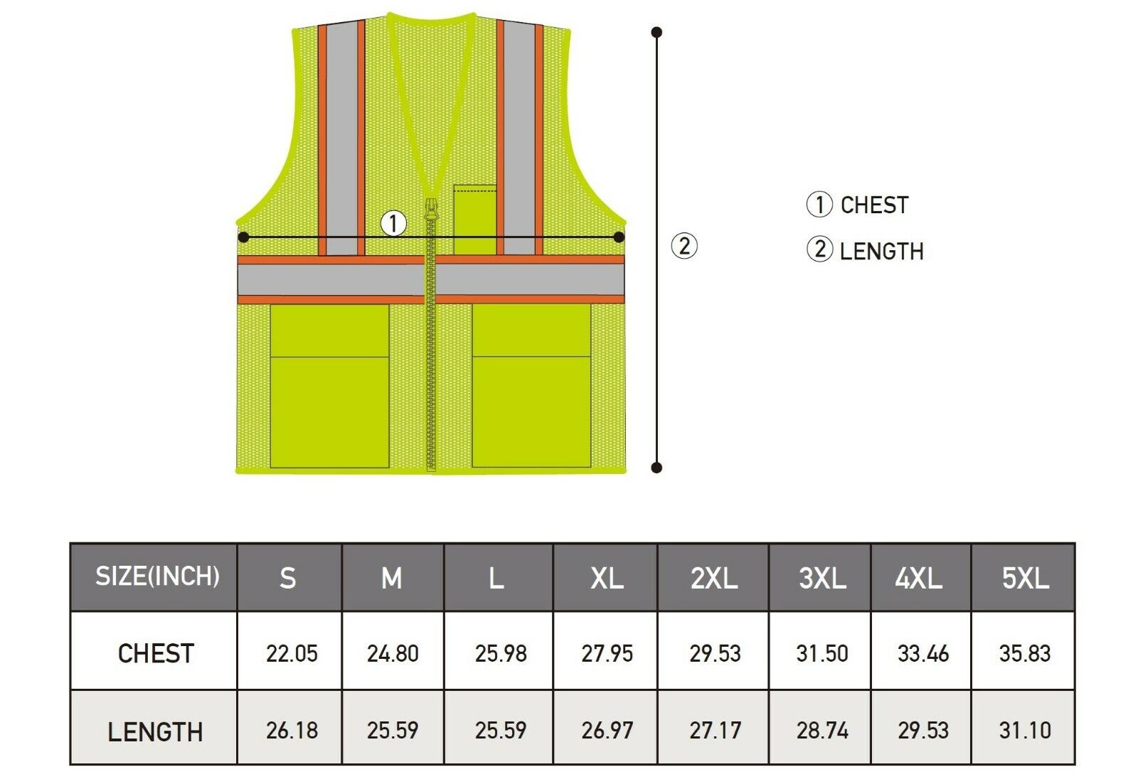 2 Pack Reflective Safety Work Vest High Visibility Pockets Construction Traffic