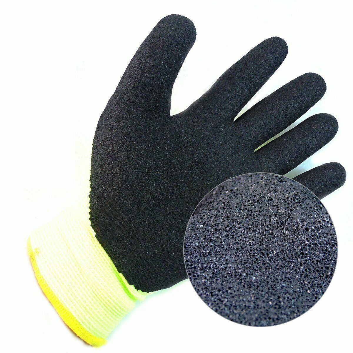 Better Grip Safety Winter Double Lining Knit Latex Dip Nylon Work Gloves 6 Pairs