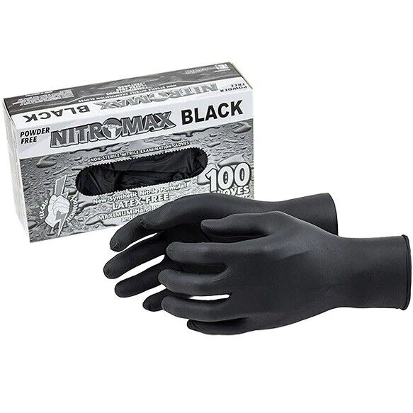 100Pairs/box Emerald Nitromax Black Large Gloves 1083/1084/1805Size M/L/XL