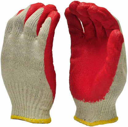 WHOLESALE Red Latex Rubber Palm Coated Work Safety Gloves 10 pairs