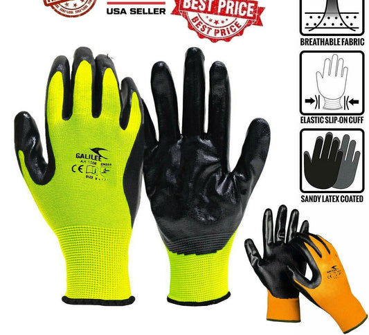 Safety Work Gloves Latex Coated for Men&Women 300Pair/Box Knit Firm Grip 1506