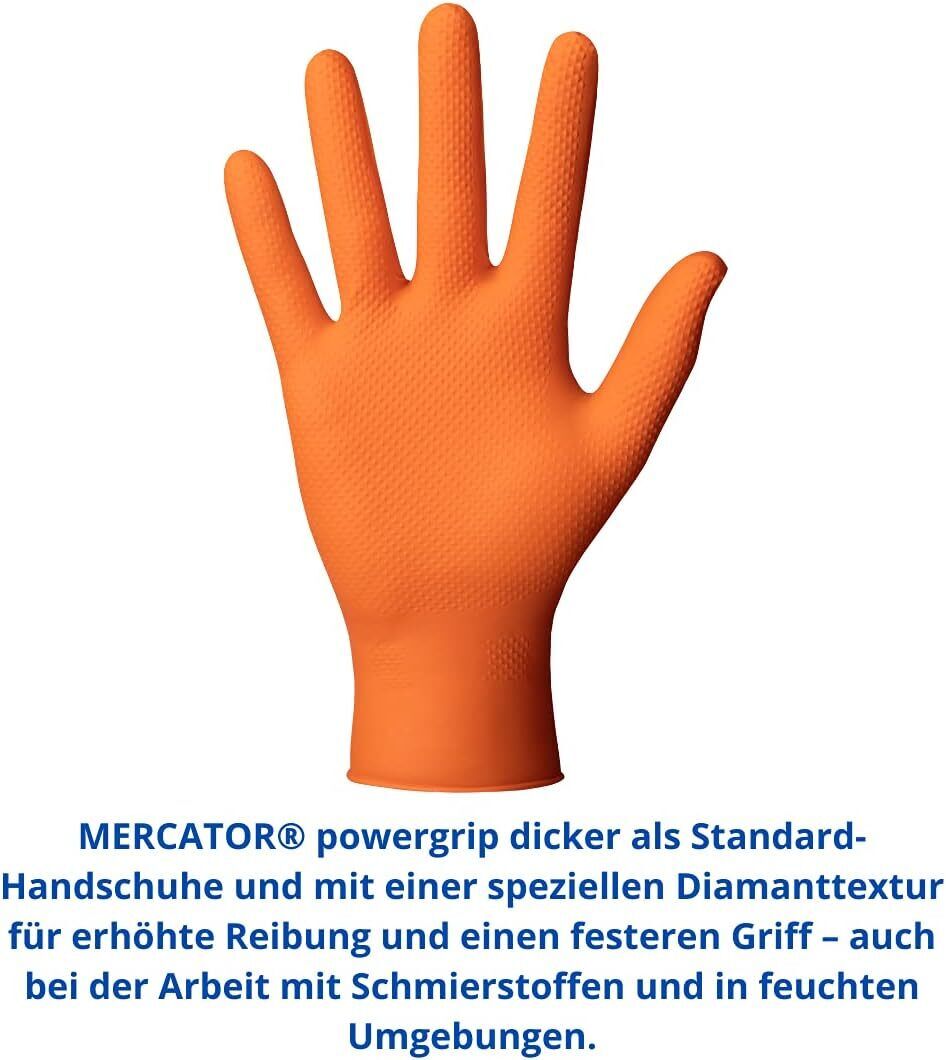 100ct Emerald Orange Guard™Nitrile Grip Gloves 7-mil OR599M/OR600L/OR601XL/OR602