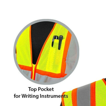 2 Pack Reflective Safety Work Vest High Visibility Pockets Construction Traffic