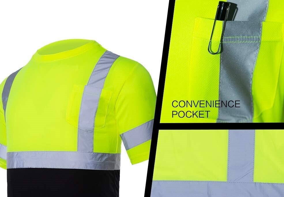 Reflective Hi-Vis Safety T Shirt Long Sleeve Breathable Fast Dry Mesh L34LB