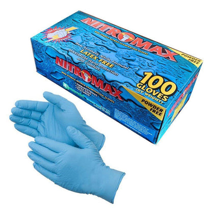 Box of 100 NitroMax Powder-Free Nitrile Exam Gloves – 5 Mil Large 2088