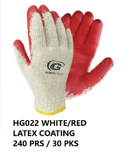 WHOLESALE Red Latex Rubber Palm Coated Work Safety Gloves 8 pairs/Pack HG-022