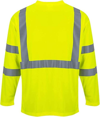 Hi-Vis Long Sleeved T-Shirt Viz Visibility Reflective Safety Work 1 Pack L34