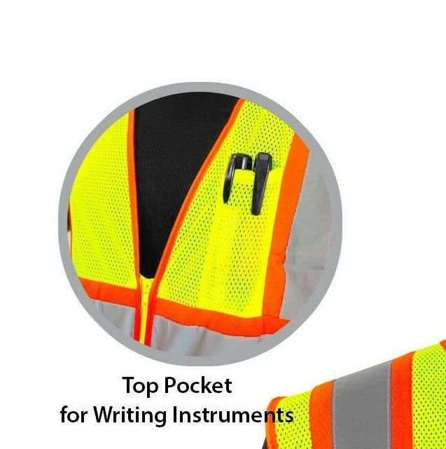 Reflective Safety Work Vest High Visibility Pockets Construction Traffic 1 PACK