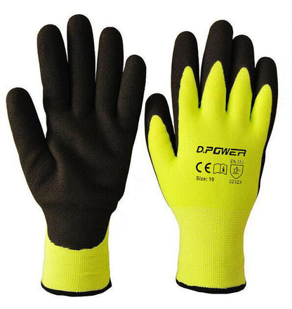 Better Grip Safety Winter Double Lining Knit Latex Dip Nylon Work Gloves 6Prs/PK