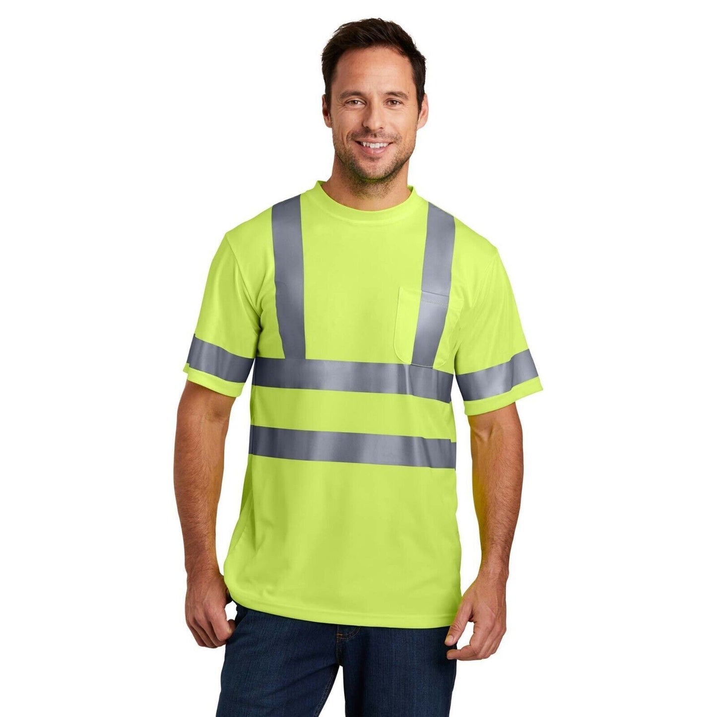 Hi-Vis Short Sleeved T-Shirt Viz Visibility Reflective Safety Work 1 Pack L33