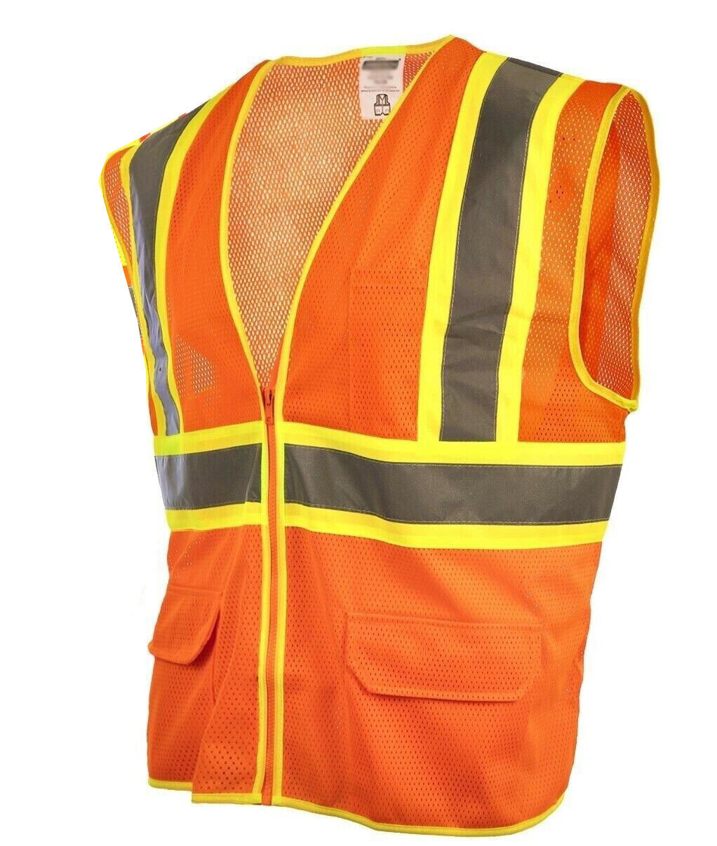 Reflective Safety Work Vest High Visibility Pockets Construction Traffic 1 PACK