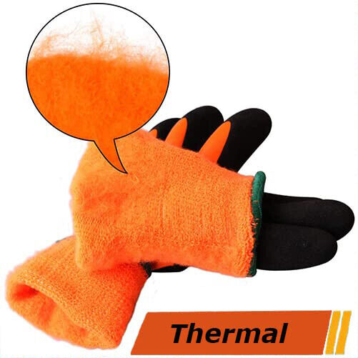 Better Grip Safety Winter Double Lining Knit Latex Dip Nylon Work Gloves 6Prs/PK