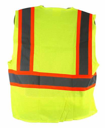 2 Pack Reflective Safety Work Vest High Visibility Pockets Construction Traffic