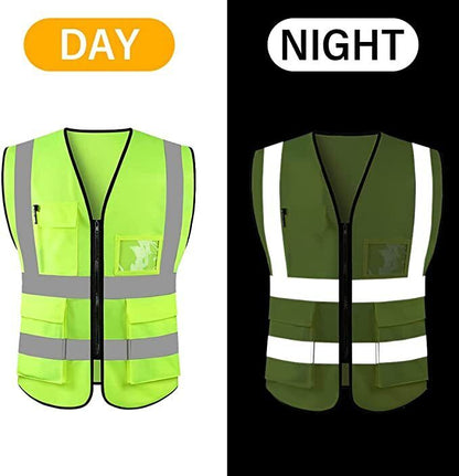 Reflective Safety Vest Women Men Hi-Vis Security Construction Long Shirts Pack 2