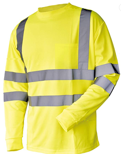 Reflective Safety Vest Women Men Hi-Vis Security Construction Long Shirts Pack 2