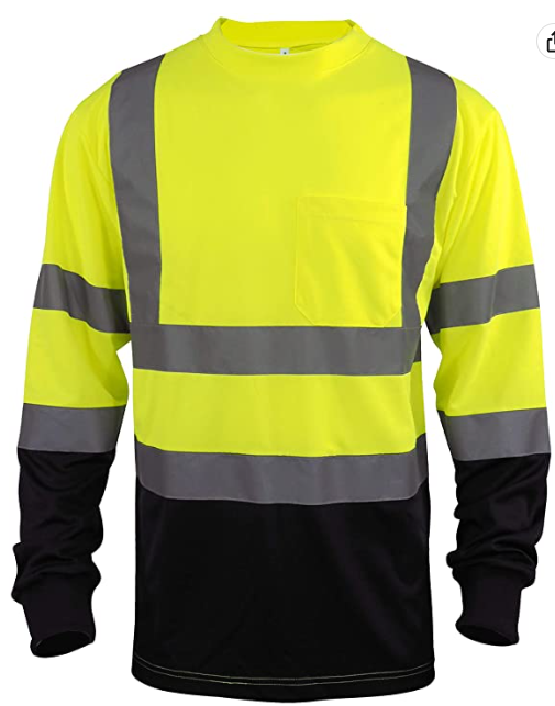 Reflective Hi-Vis Safety T Shirt Long Sleeve Breathable Fast Dry Mesh L34LB