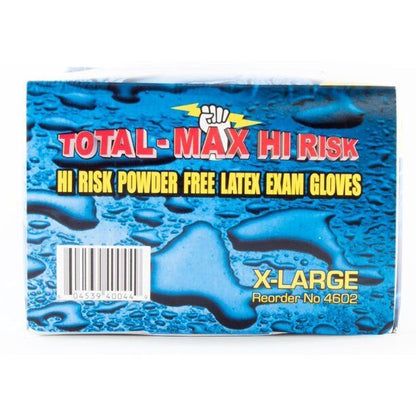 Total Max Hi-Risk Powder-Free Latex Gloves – 15 Mil Box of 50 M4600/L4601/XL4602