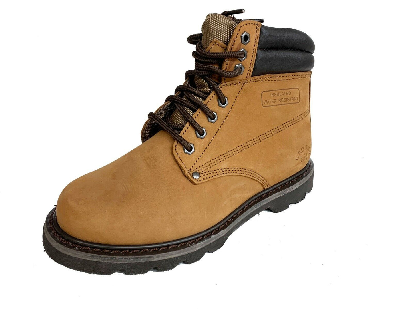 Ground607 Men All Season Work Boots Casual Shoes Water Resistant Genuine Leather