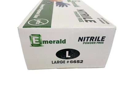 10Box/CS Emerald Nitrile Exam Gloves Large Powder Free Rubber Non-Latex 6651/52