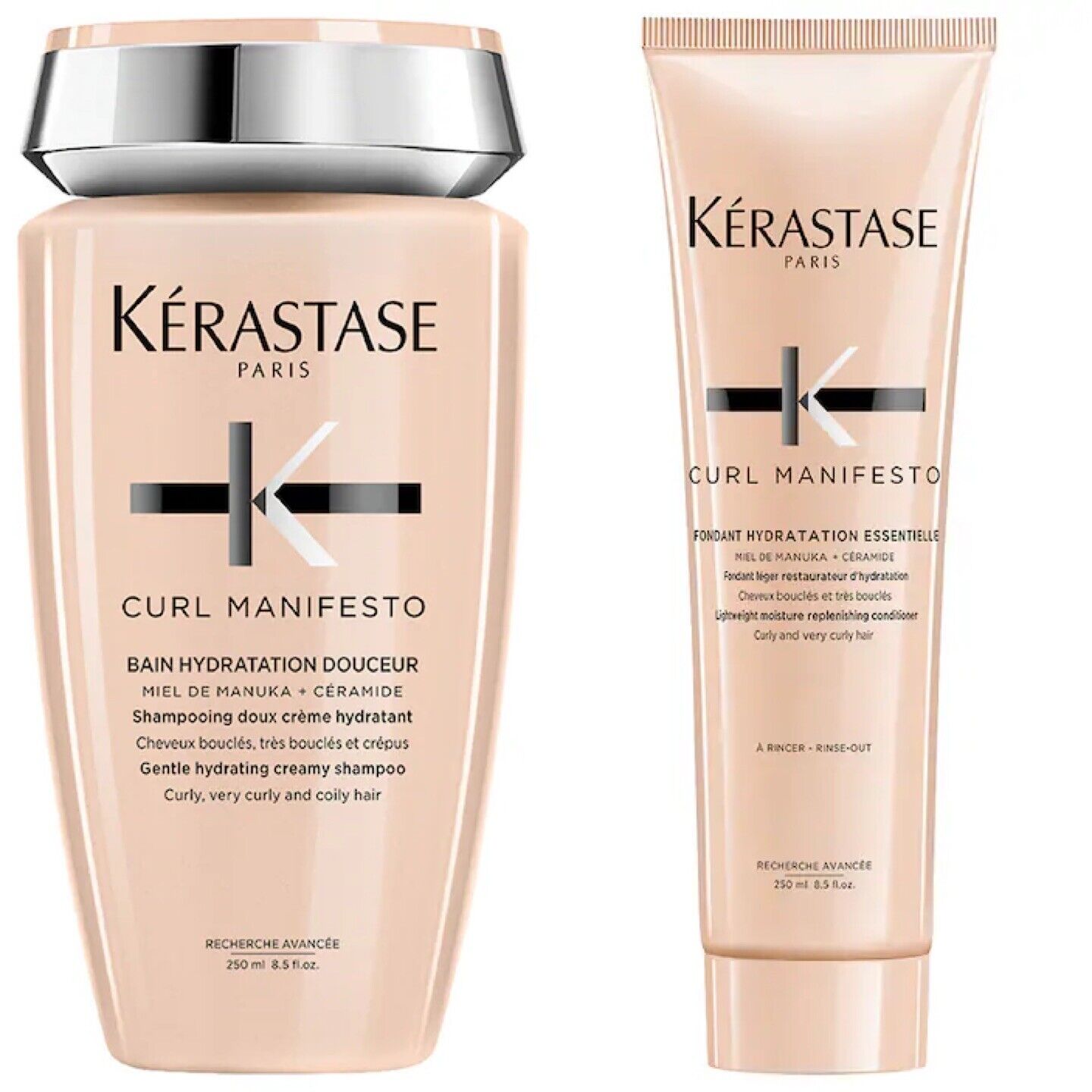 KERASTASE Curl Manifesto BAIN shampoo And Fondant Conditioner Hydration Set8.5oz