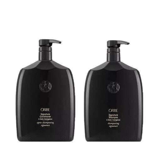 Oribe Signature Shampoo&Conditioner Liter Set 33.8oz/Lite New With Retail Pumps