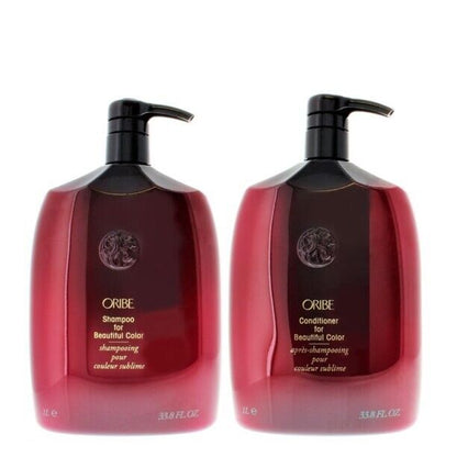 Oribe Shampoo&Conditioner For Beautiful Color 33.8Oz/1000mlLiter Set New with RTL Pump