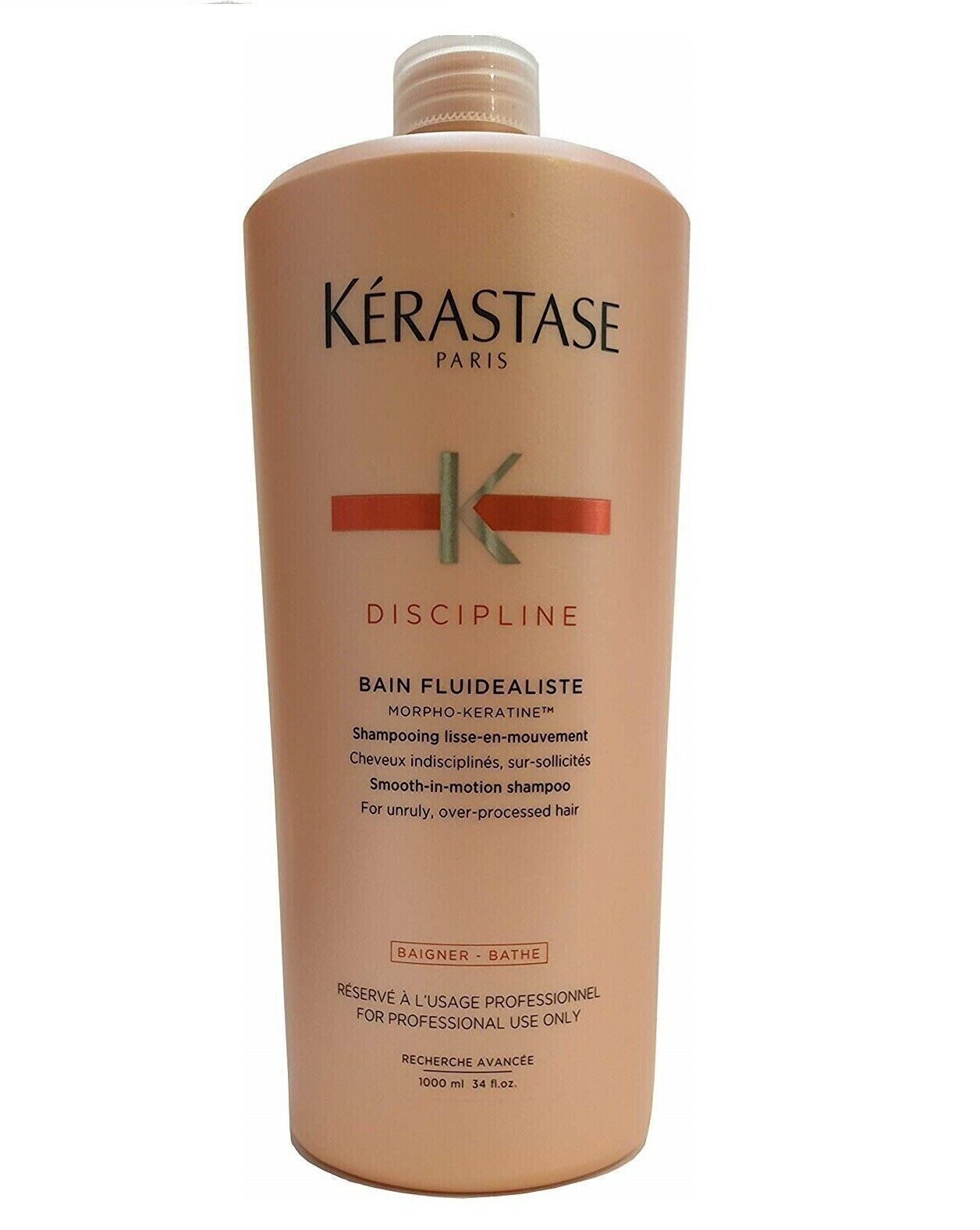 Kerastase Discipline Bain Fluidealiste Shampoo 34oz/1000ml Anti Frizz Smoothing