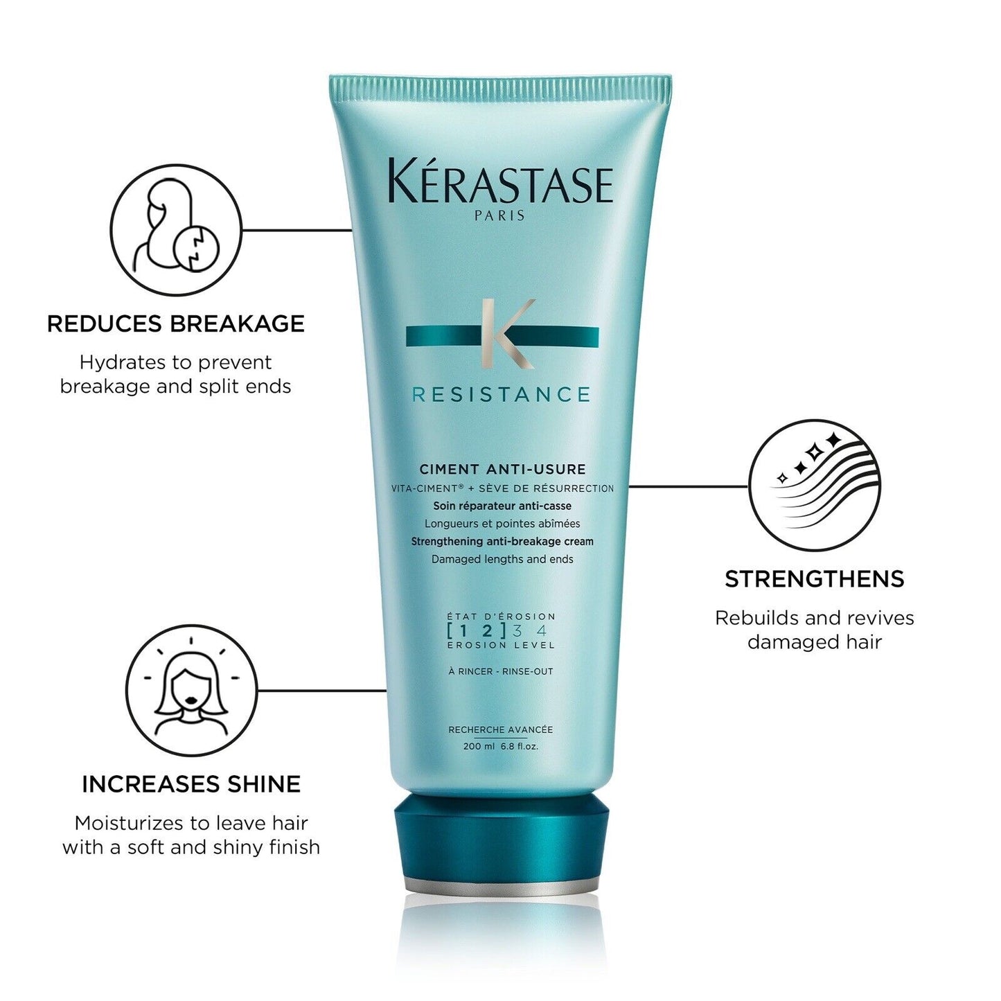 Kerastase Resistance Bain Force Architecture 8.5oz, Ciment Anti-Usure 6.8 oz Set