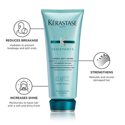 Kerastase Resistance Bain Force Architecture 8.5oz, Ciment Anti-Usure 6.8 oz Set