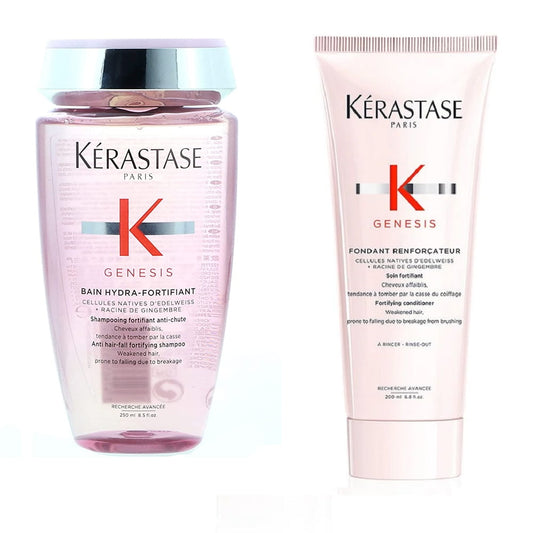 Kerastase Genesis Bain Hydra-Fortifiant Shampoo 8.5 oz & Fondant Renforcateur Conditioner 6.8 oz