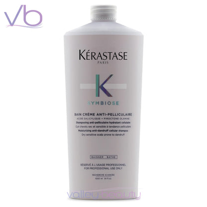 Kerastase Symbiose Bain Creme Anti-Pelliculaire Moisturizing Anti-Dandruff Shampoo for Dry Sensitive Scalp, 1000ml